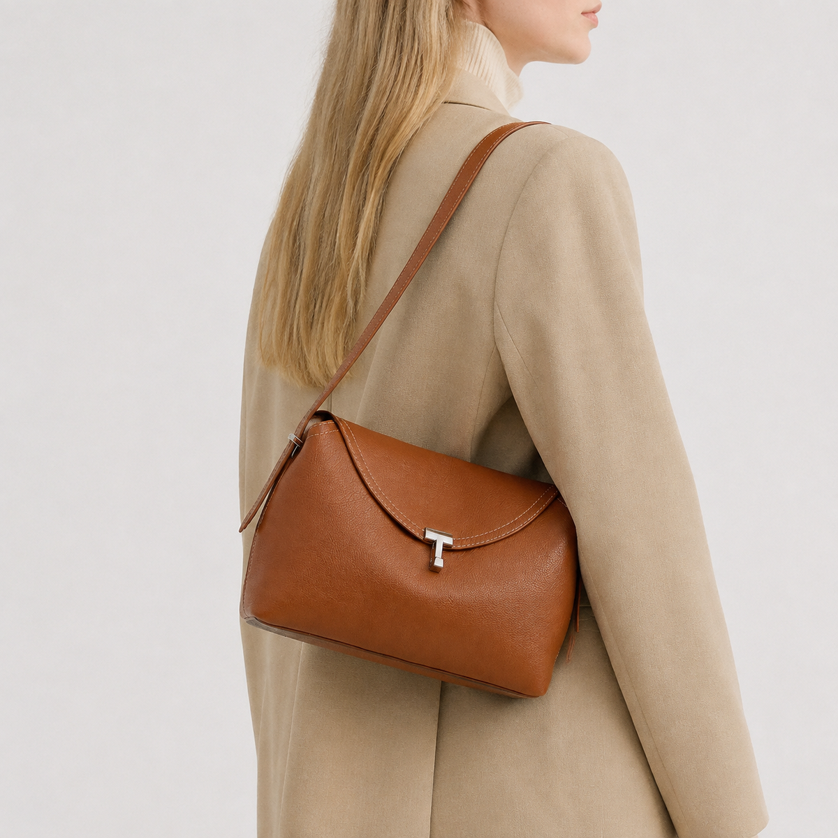 Minimalist Leather Top Handle Bag