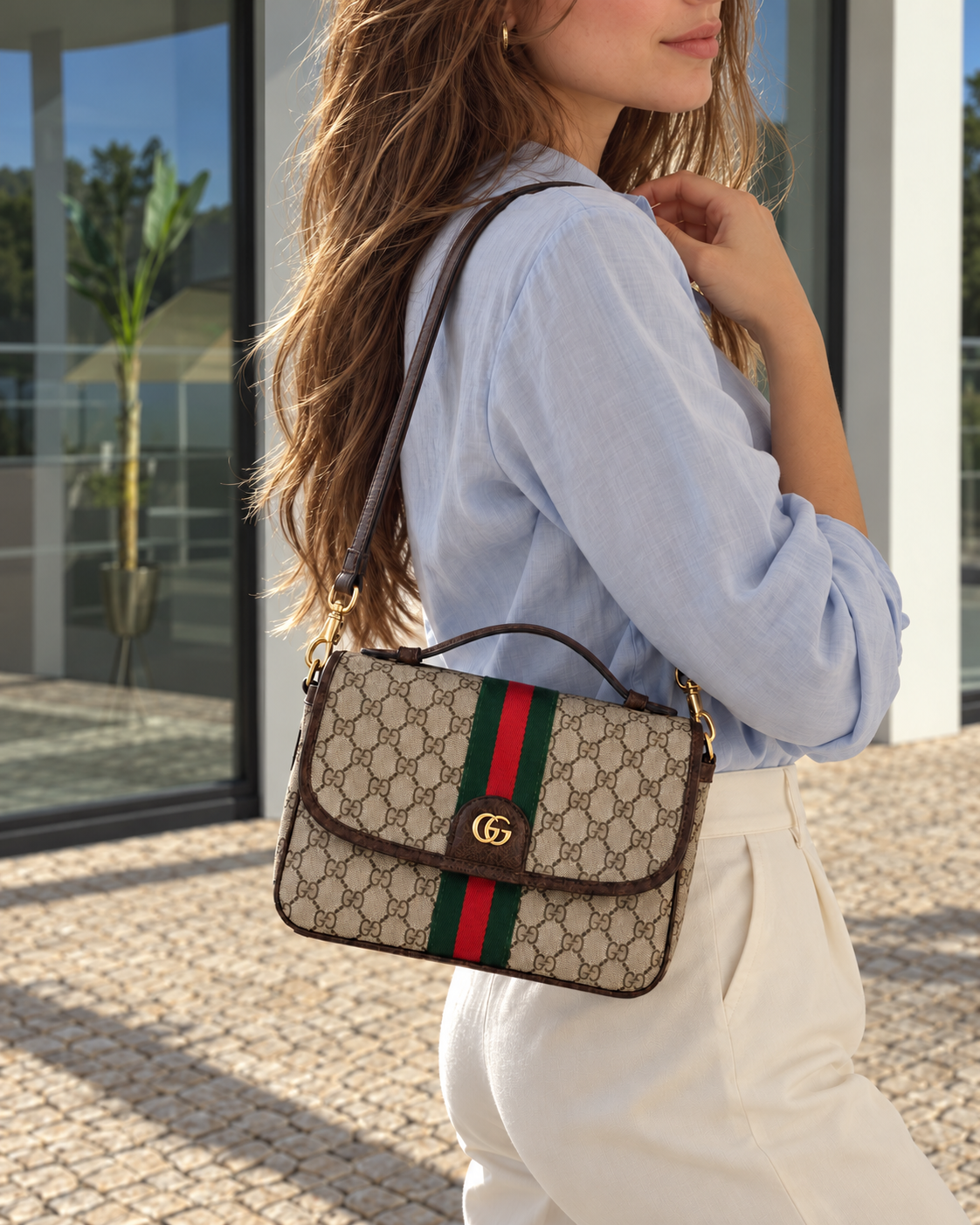 Leather GG Shoulder Bag