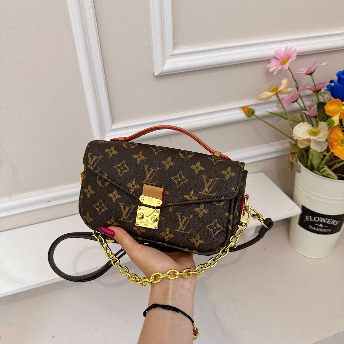 Vintage Leather Monogram Bag