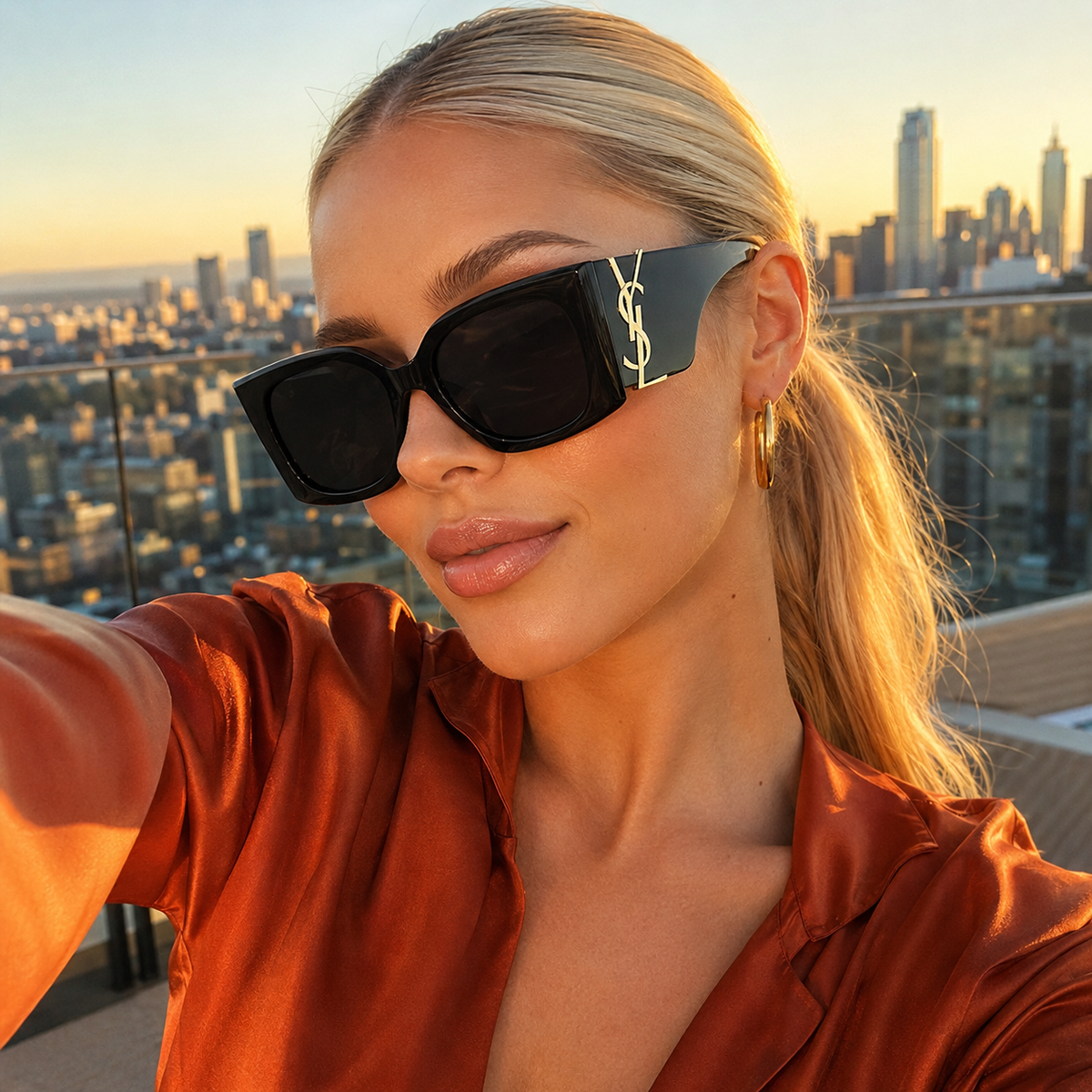 Chic Square YL Wide Temple Arms Sunglasses