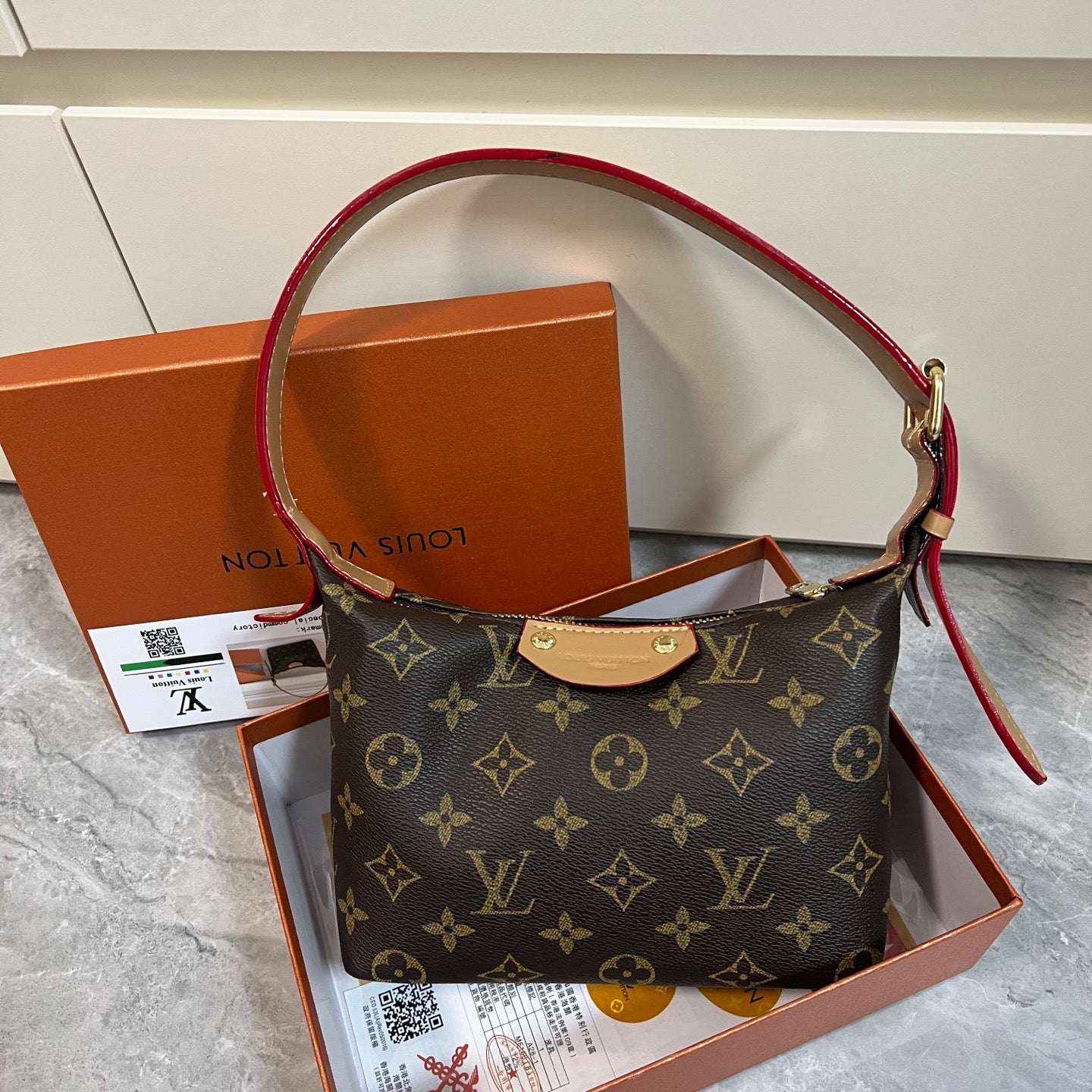 Monogram Leather Shoulder Bag