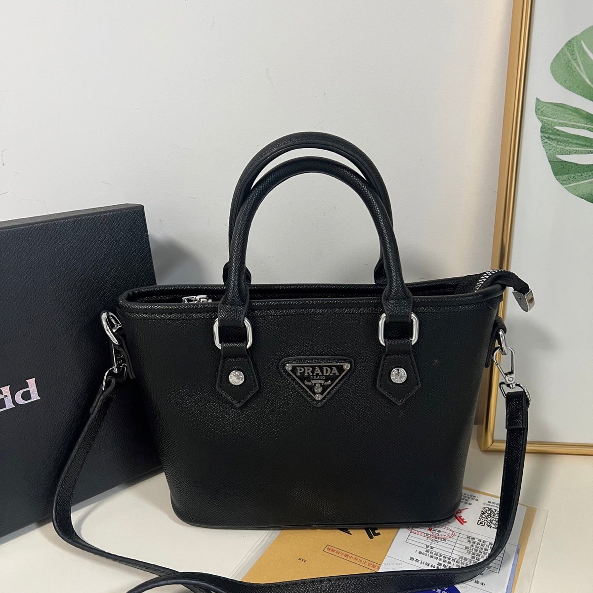 Leather PR Inspired Mini Tote Crossbody Bag