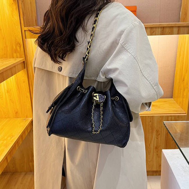 Black Leather CC Top Handle Bag