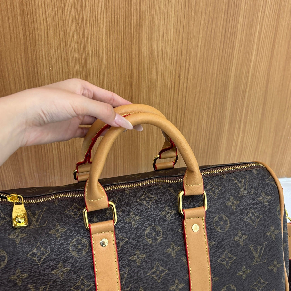 Leather Trim Travel Bag