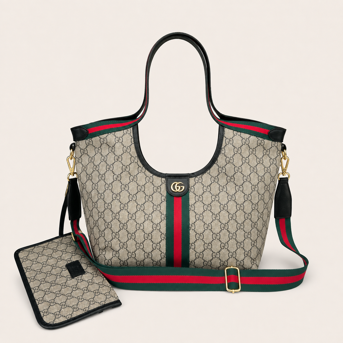 Embroidered Canvas GG  Tote Bag Set