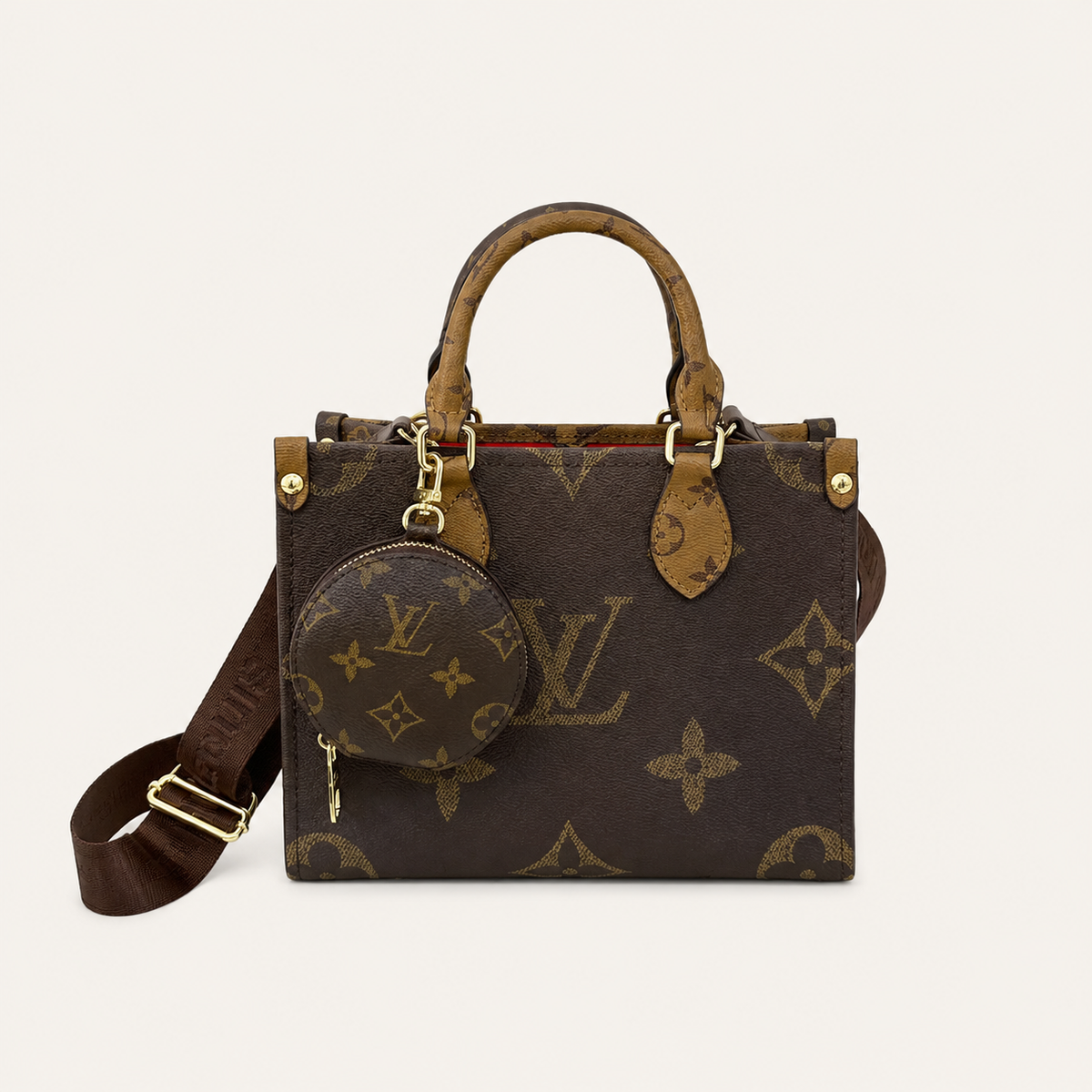 Classic Dual-Color Leather Tote Bag