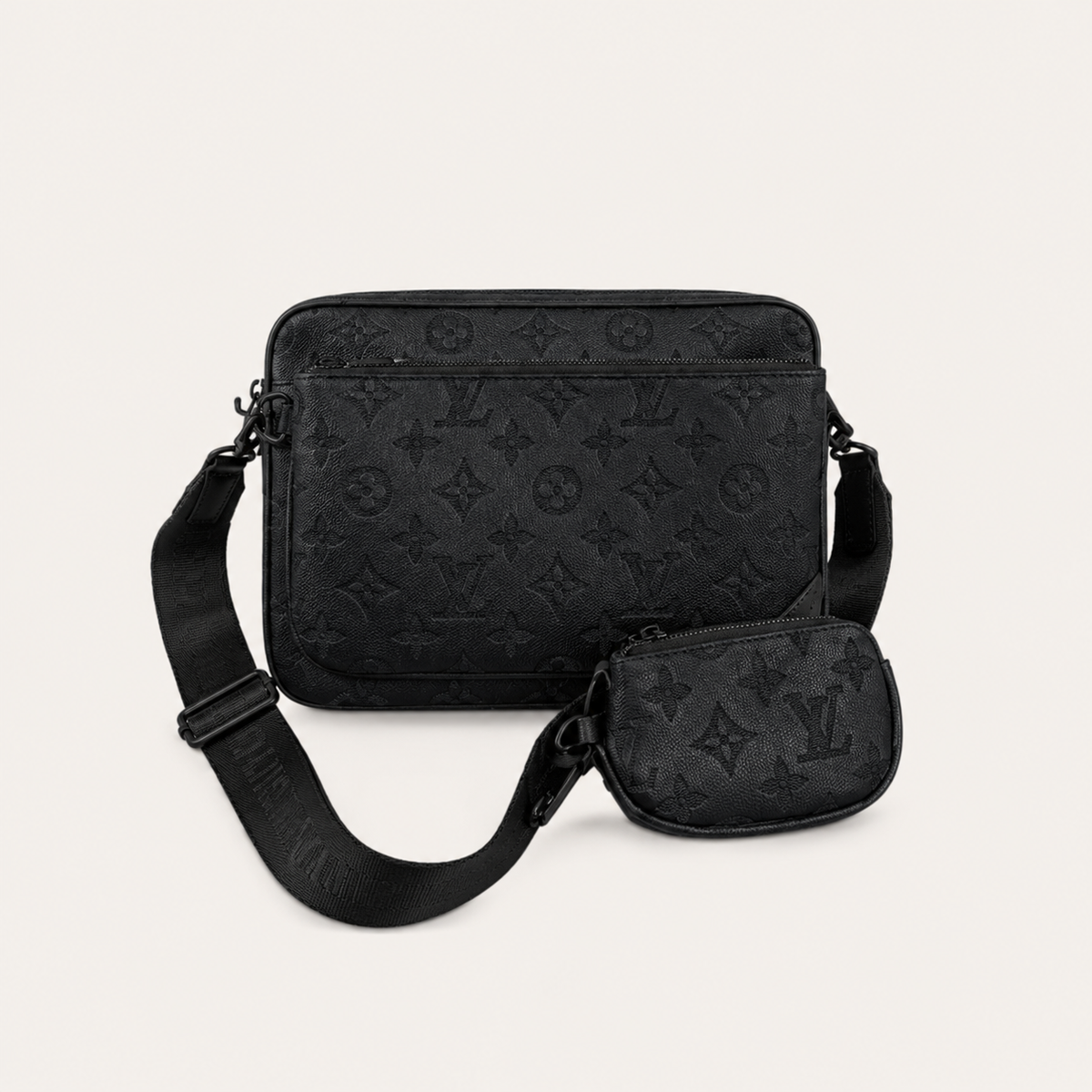 Premium Leather Monogram Crossbody Bag