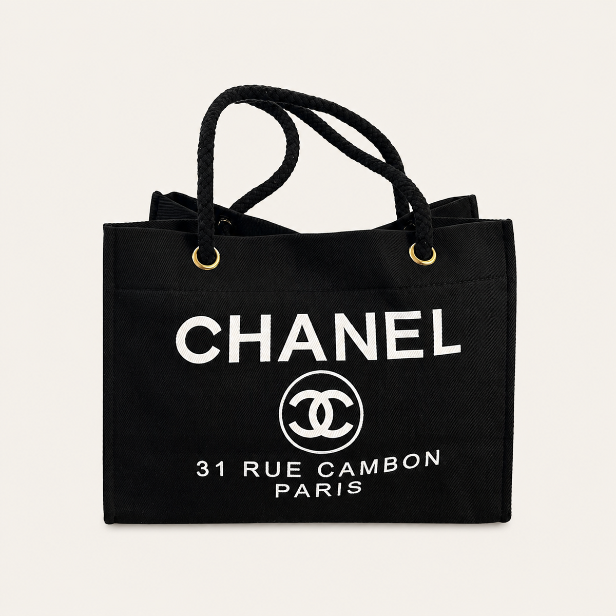 Black Canvas CC Logo Tote Bag