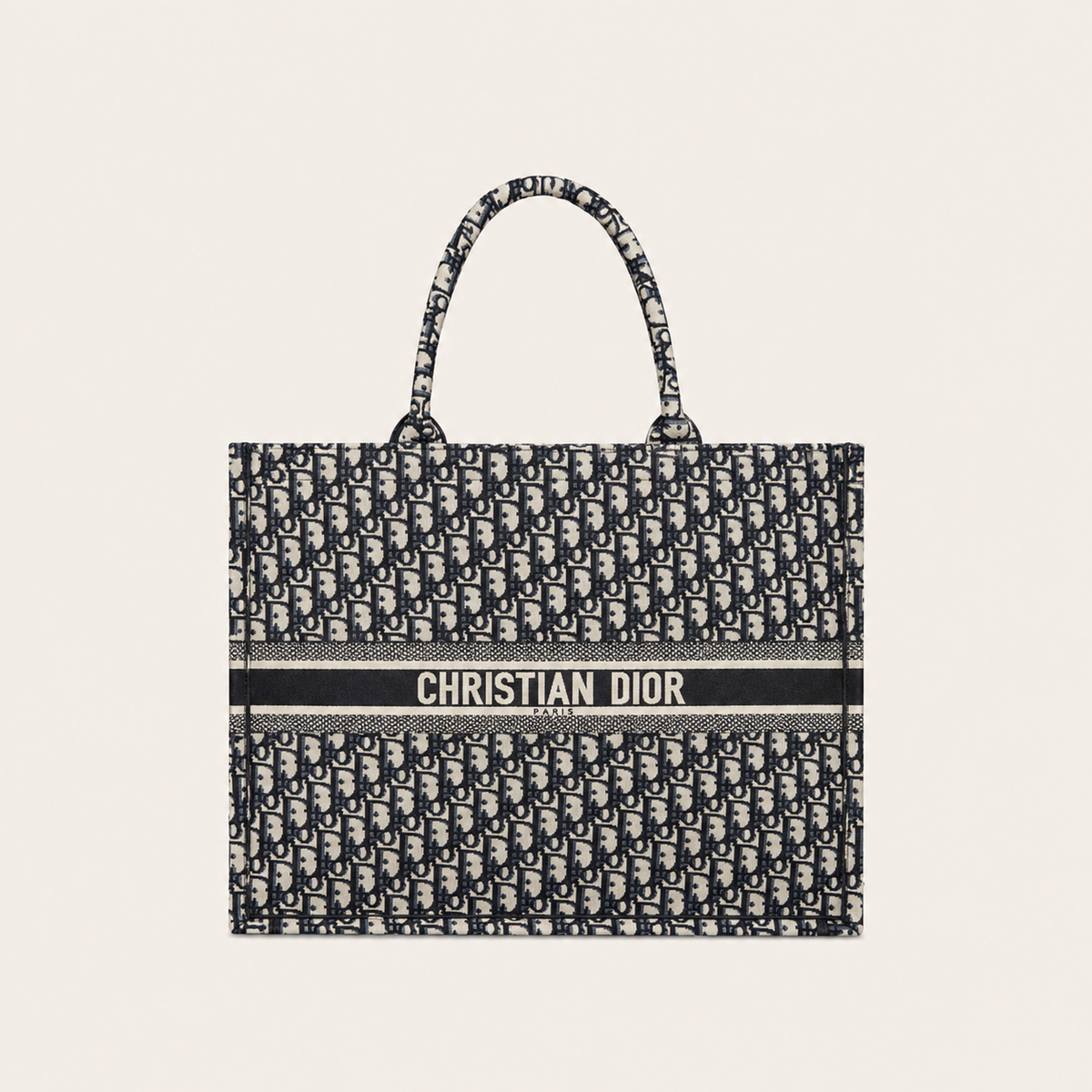 Canvas CD Monogram Black Tote Bag