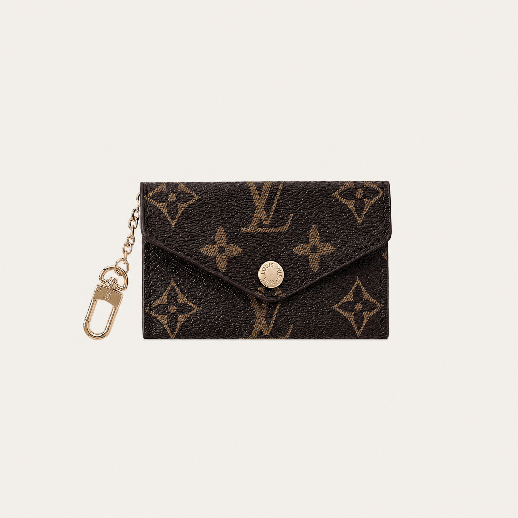 Monogram Leather Keychain Card Holder