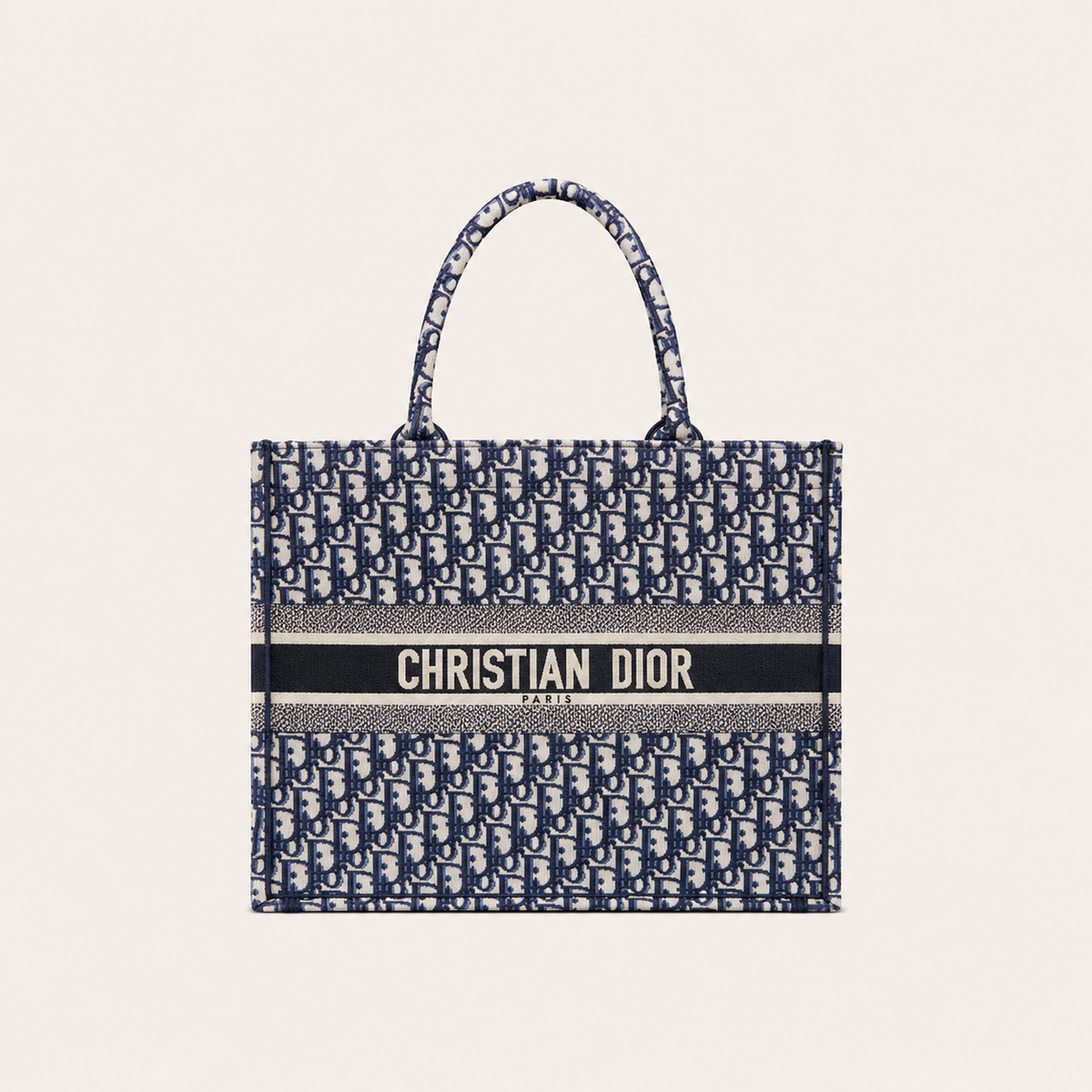 Canvas CD Monogram Black Tote Bag
