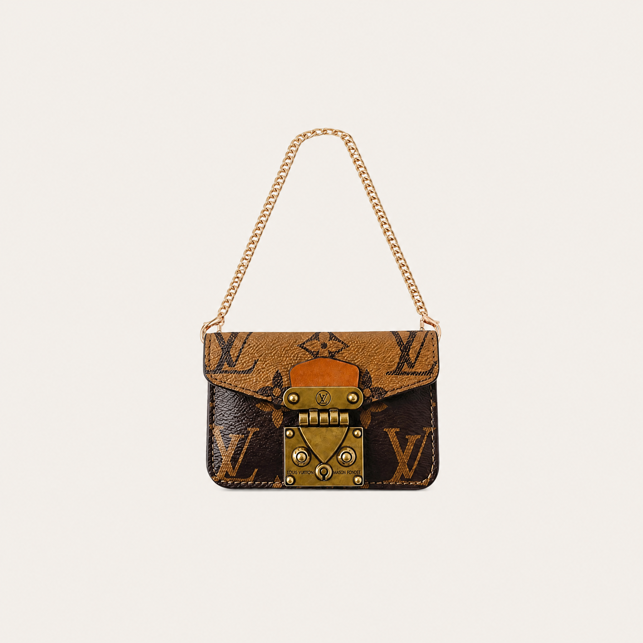 Monogram Chain Card Holder