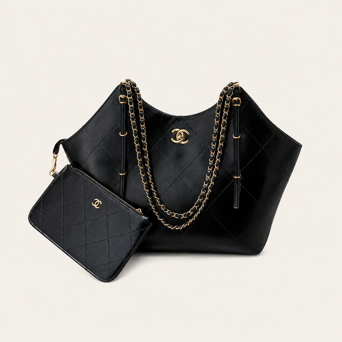 Leather CC Chain Shoulder Bag