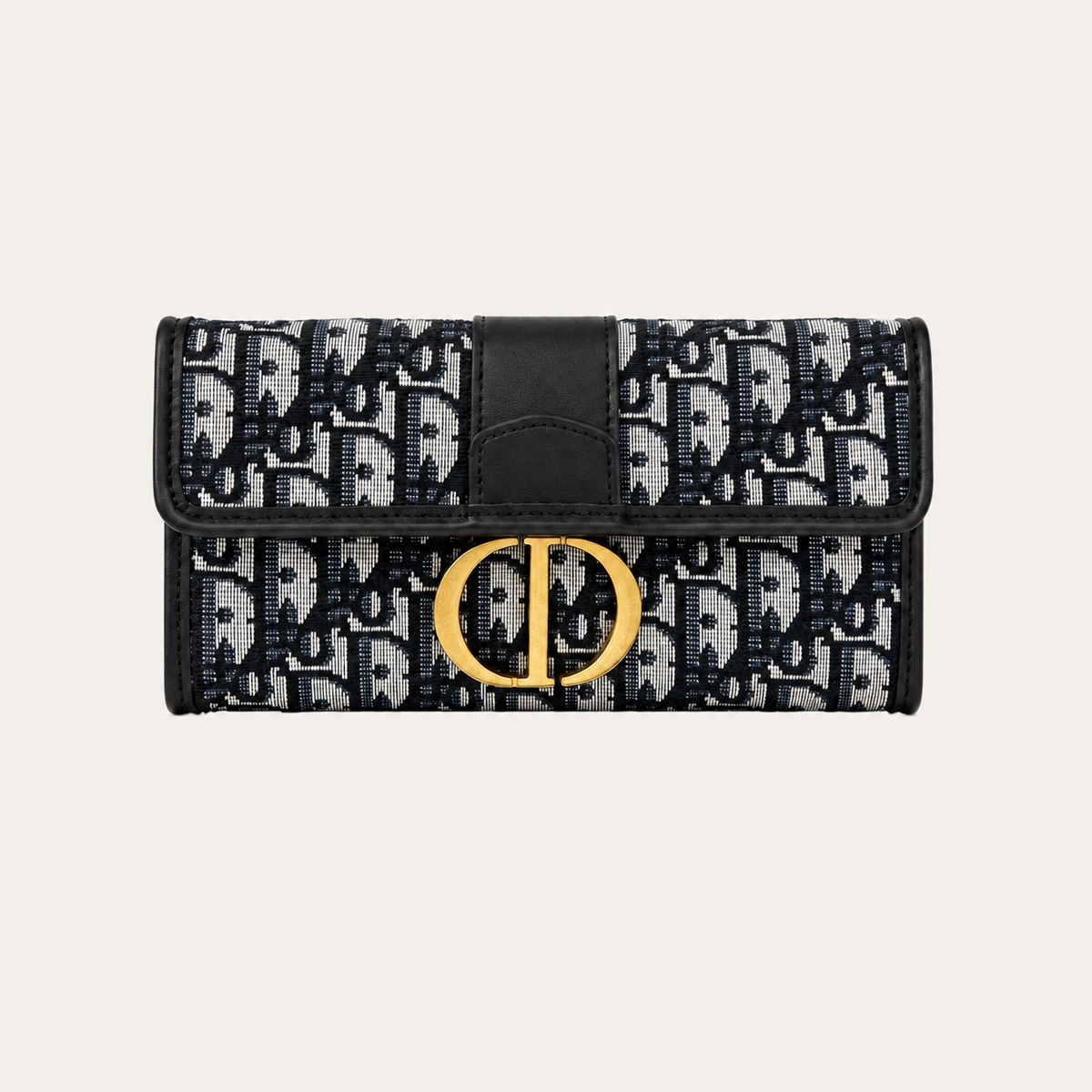 Black Canvas CD Monogram Clutch Wallet
