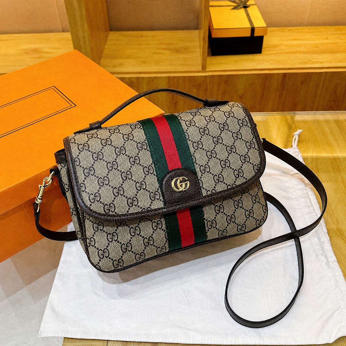 Leather GG  Shoulder Bag