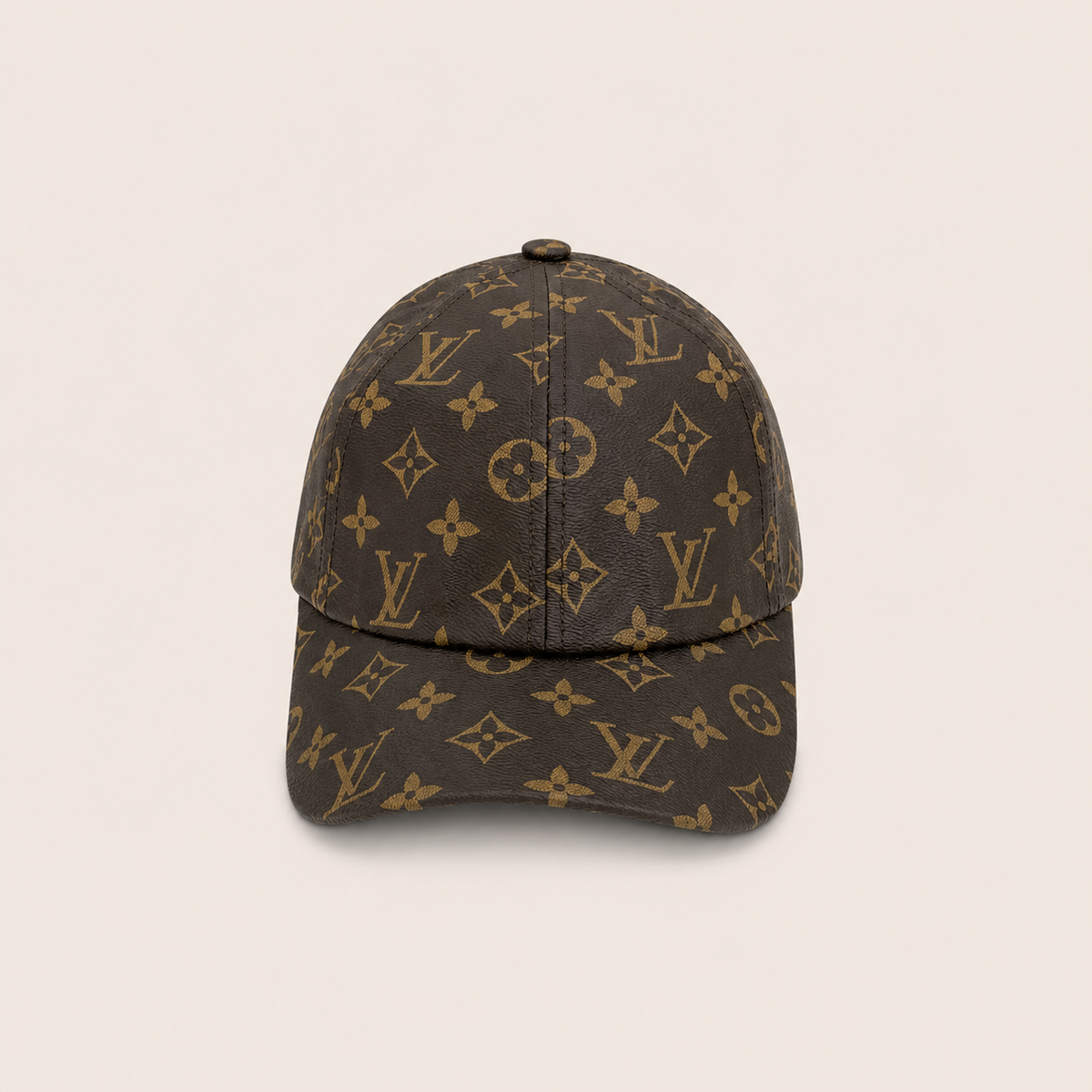 Brown Monogram Leather Baseball Hat