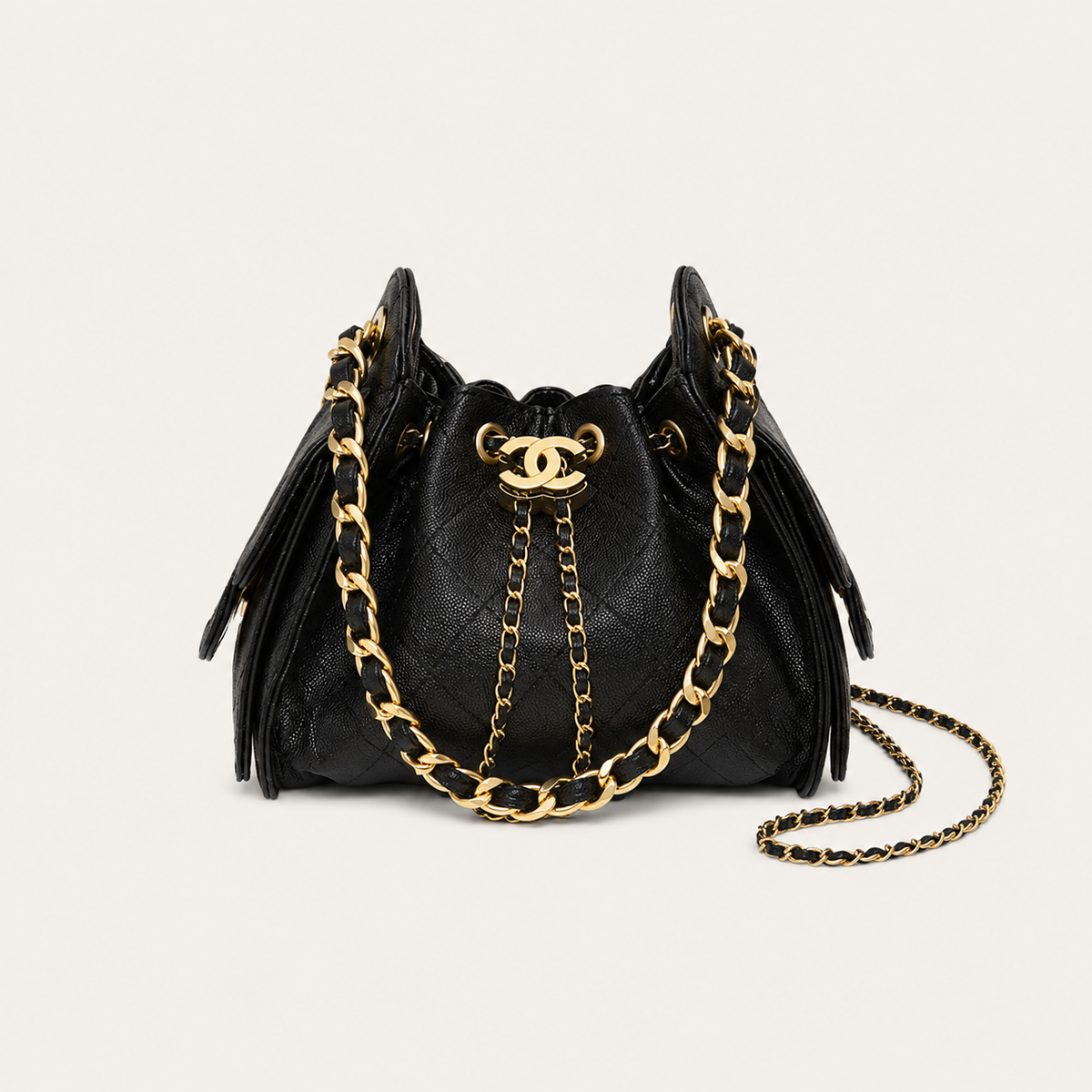 Black Leather CC   Top Handle Bag