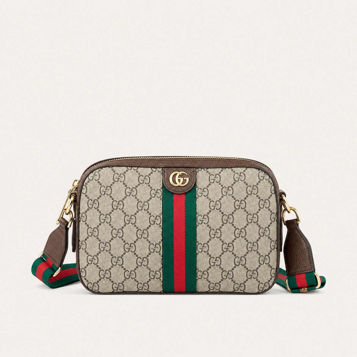 Leather GG Stripe Crossbody  Bag