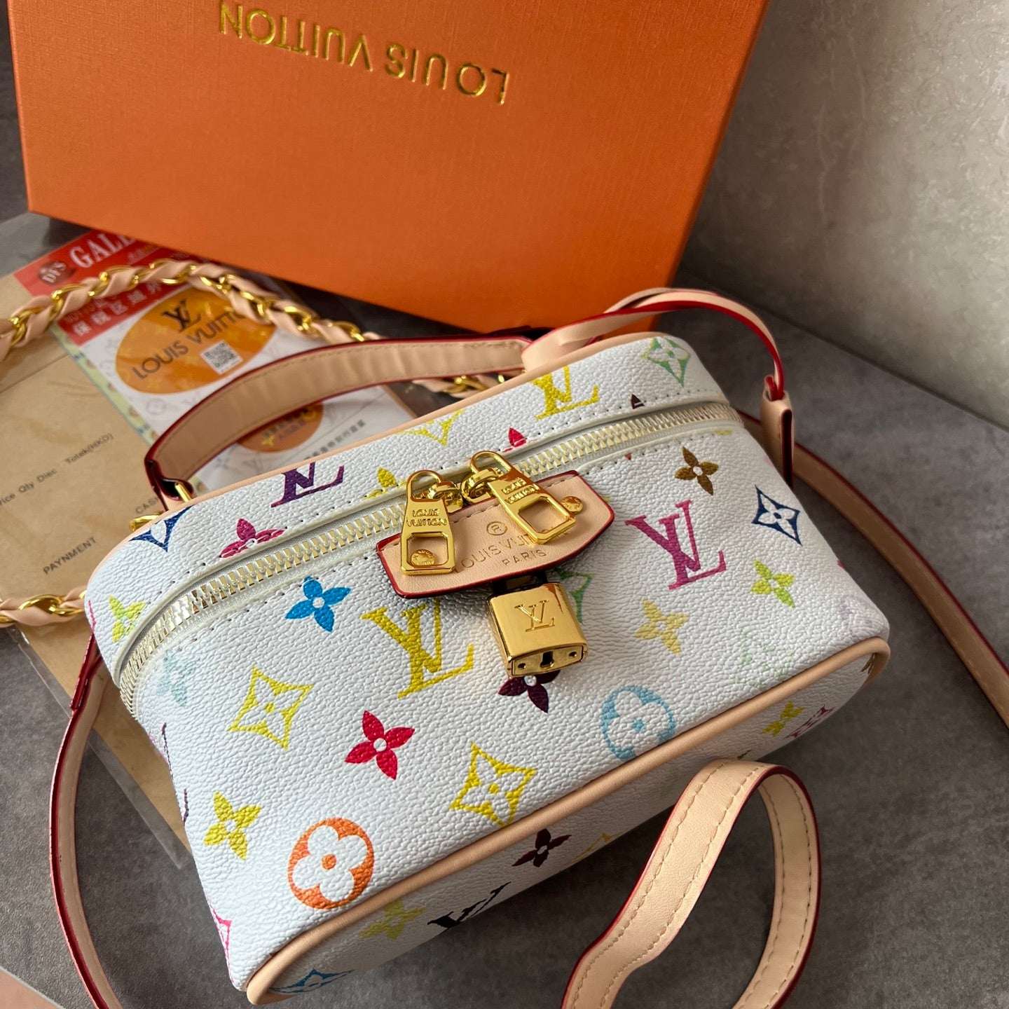 Colorful White Vanity Bag