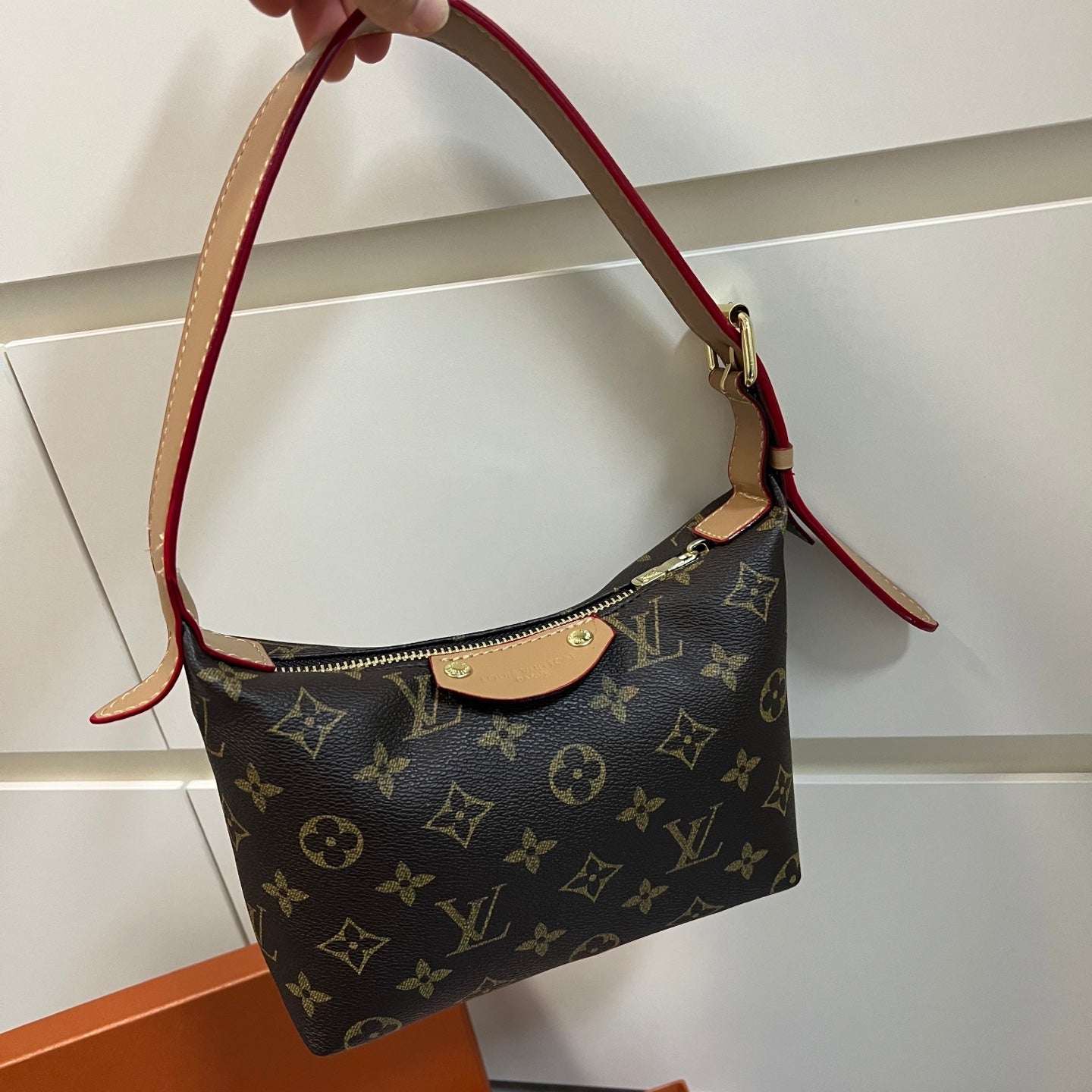 Monogram Leather Shoulder Bag