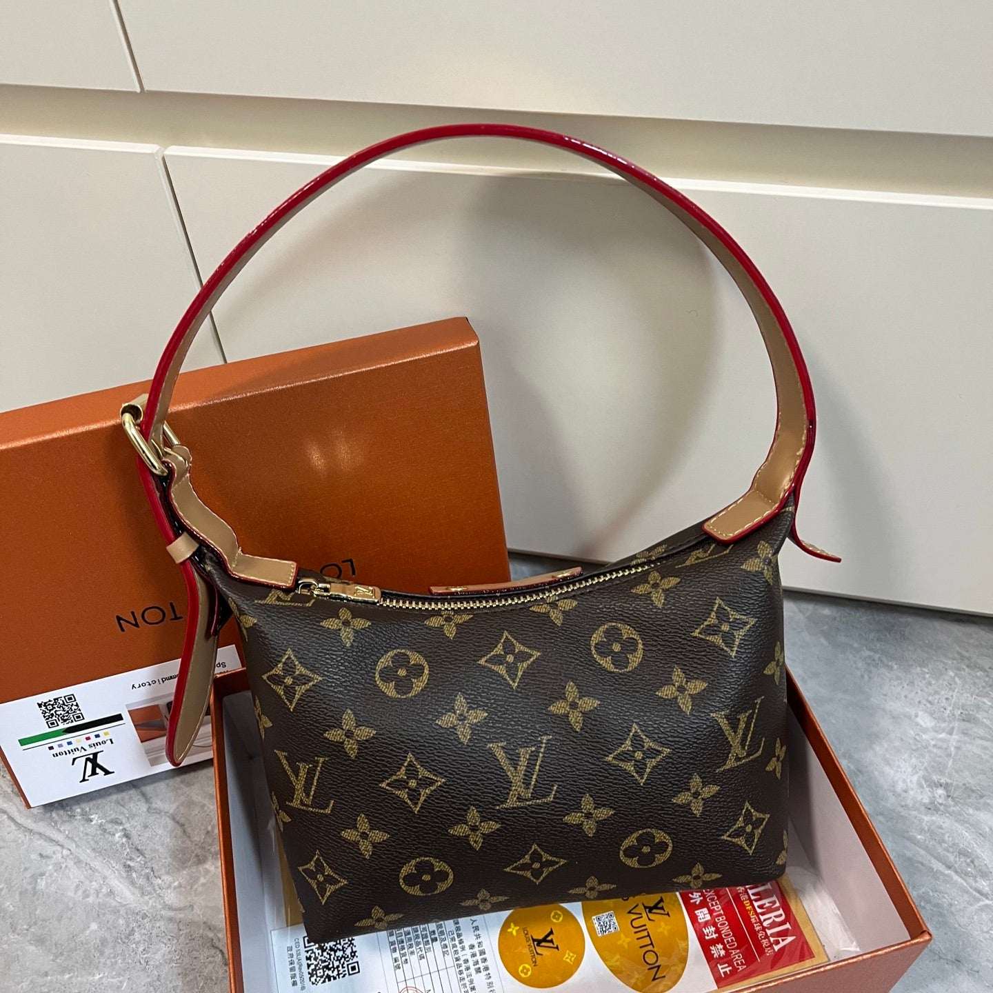 Monogram Leather Shoulder Bag