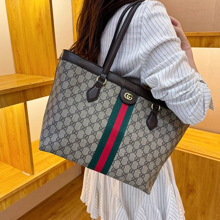 Brown GG  Leather Shoulder Bag